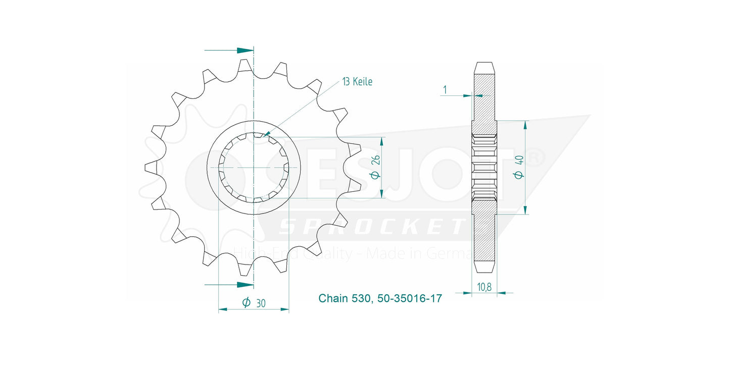 Sprockets Front (35016 - 17T) - Esjot
