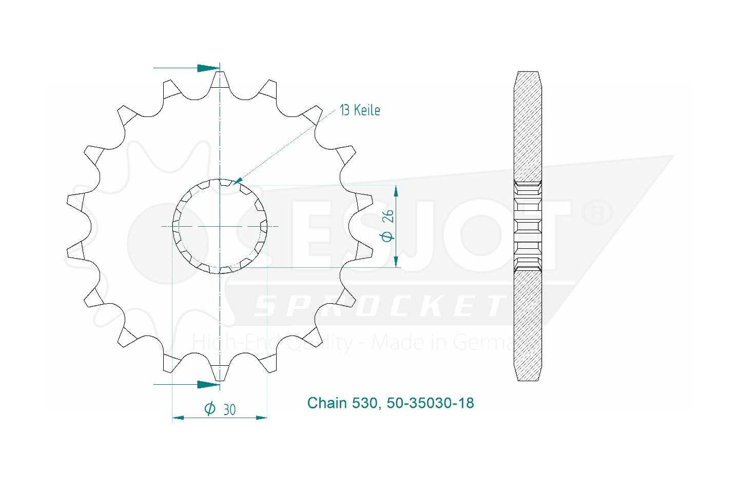 Sprockets Front (35030-18T) - Esjot (Sports)