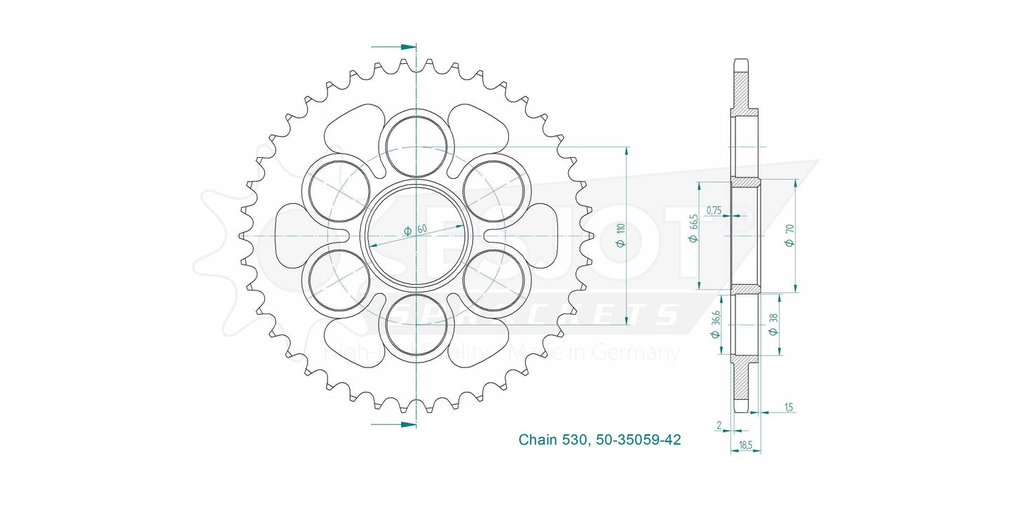 Sprockets Rear (35059 - 42T) - Esjot