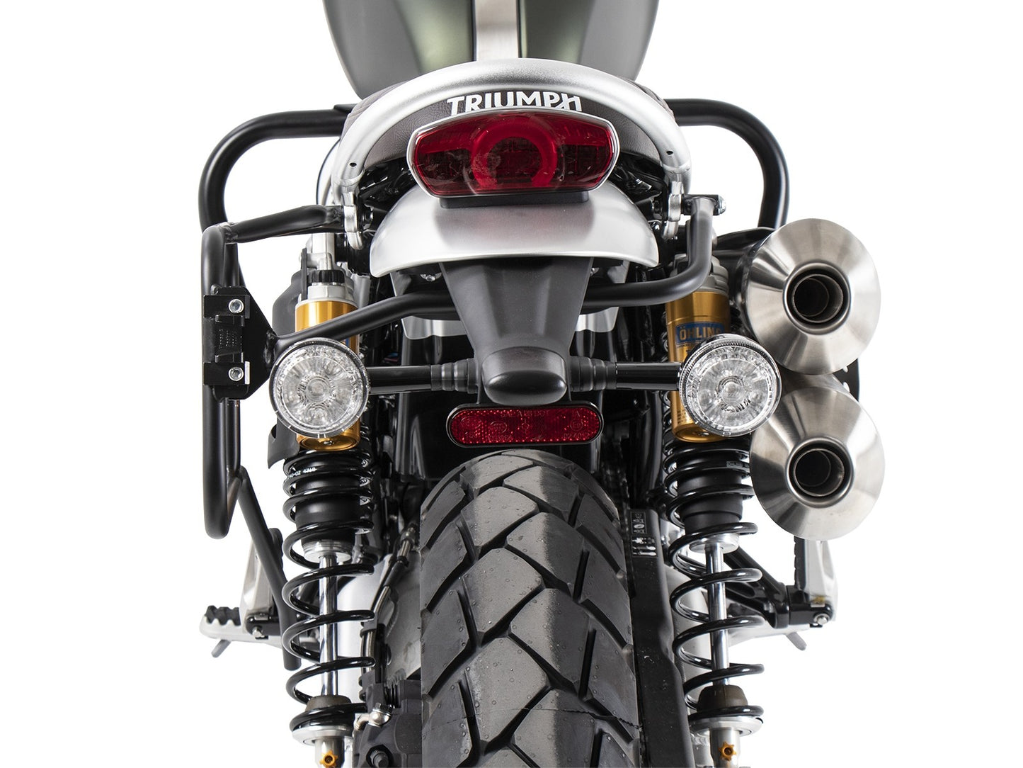 Triumph Scrambler 1200 XE / XC Carrier - Sidecases Permanent Fixed (Left Side, Black).