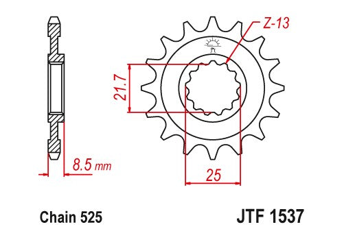 Sprockets Front (1537 - 17T) - JT