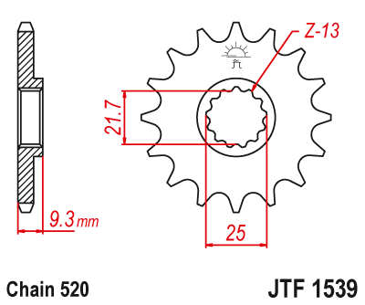 Sprockets Front (1539 - 14T ) - JT