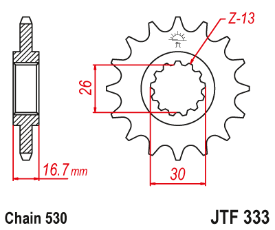 Sprockets Front (333 - 16T) - JT