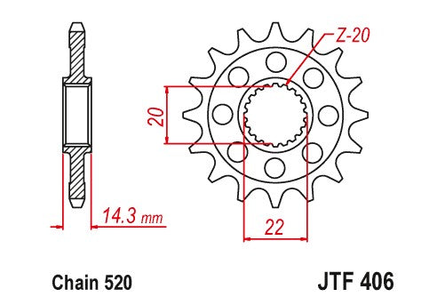 Sprockets Front (406 - 16T) - JT