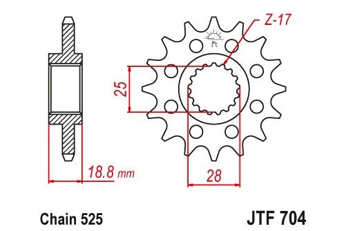 Sprockets Front (704 - 17T) - JT