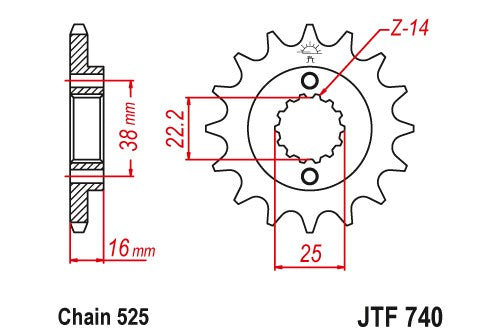 Sprockets Front (740 15T) - JT