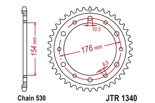 Sprockets Rear (1340 44T) - JT