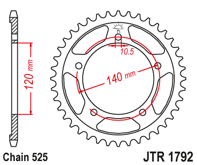 Sprockets Rear (1792 - 42T) - JT