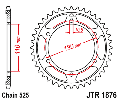 Sprockets Rear (1876 - 45T) - JT