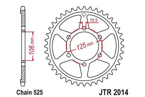 Sprockets Rear (2014 - 42T) - JT