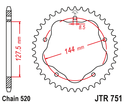 Sprockets Rear (751 - 43T) - JT