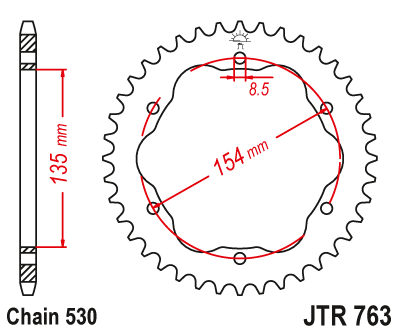 Sprockets Rear (763 - 40T) - JT