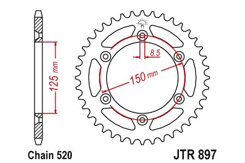 Sprockets Rear (897 - 41T) - JT