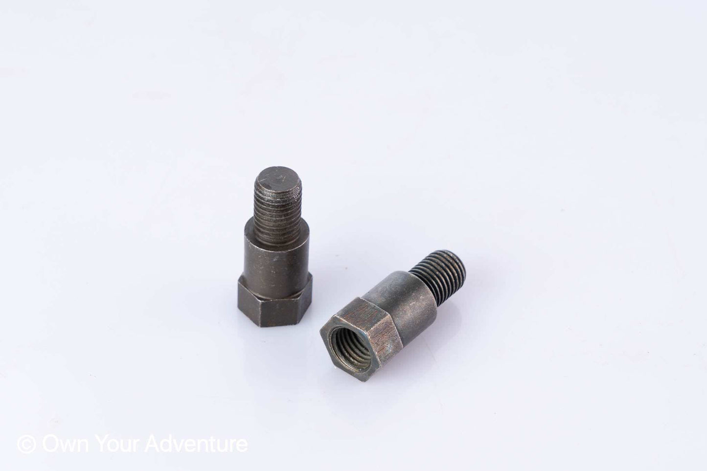 Mirror HEIGHT Adaptors M10x 1.25 with 20mm rise, steel finish.