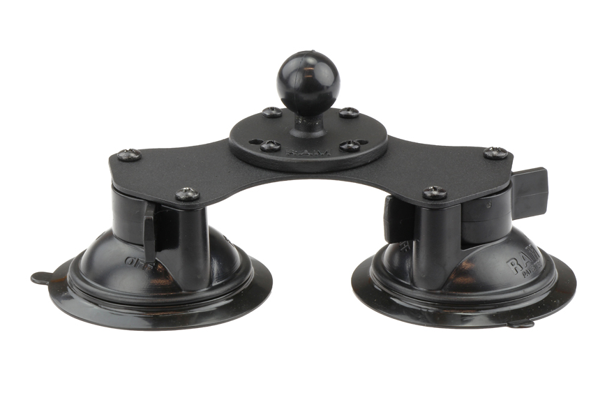 RAM Base Car - Twist-Lock Dual Suction Cup Base with Ball 1".