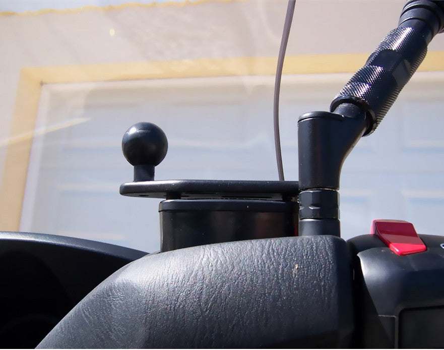 RAM Base - Motorcycle Brake/Clutch Reservoir Cover Base with 1" Ball Offset.