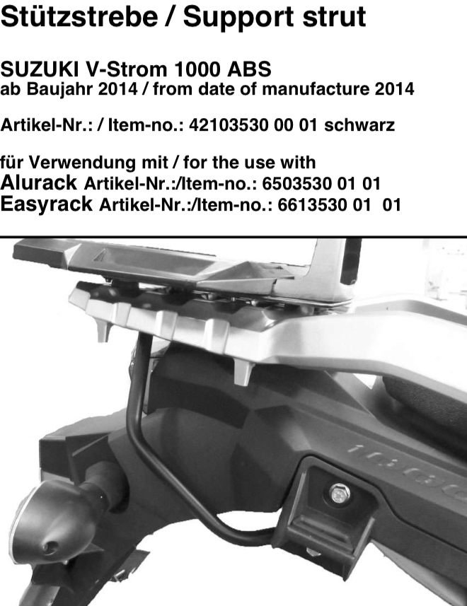 Suzuki V-Strom 1000 14-, 17- Carrier - Top case carrier Support Strut.