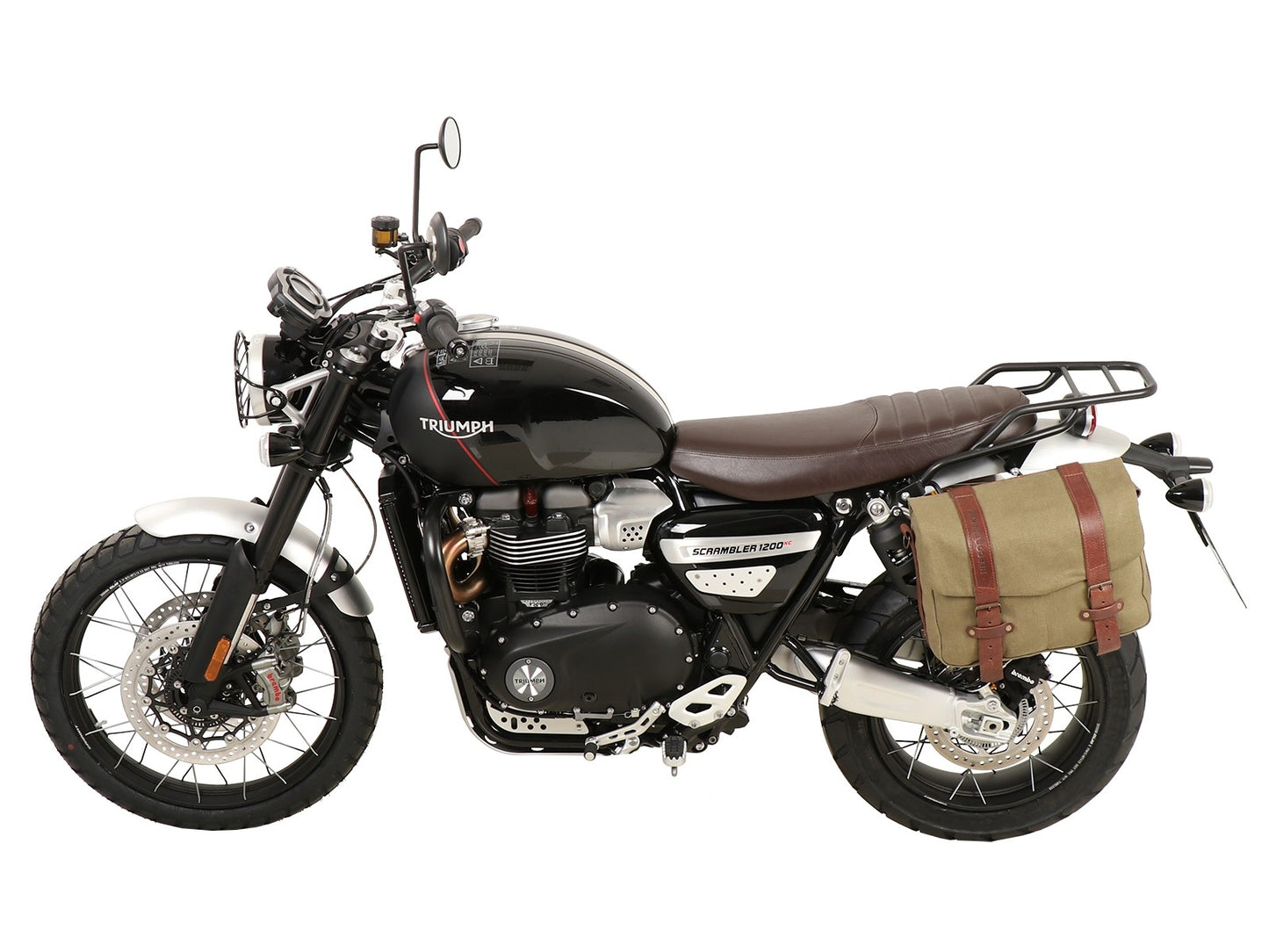 Triumph Scrambler 1200 XE / XC Carrier - Sidecases 'C-Bow' (Left Side, Black).