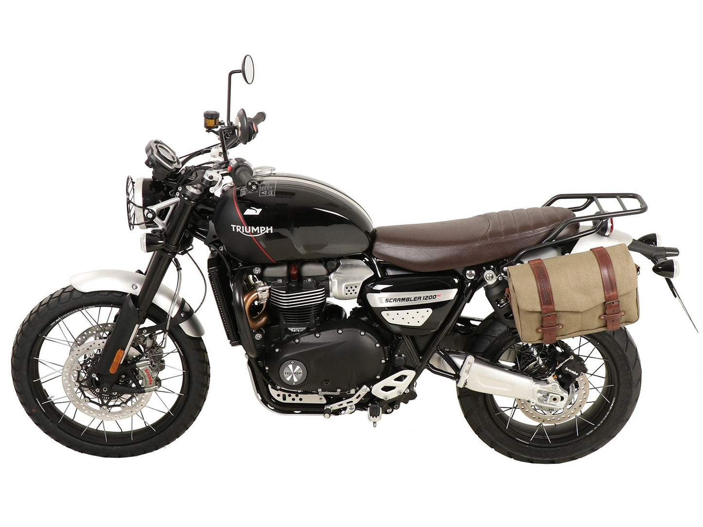 Triumph Scrambler 1200 XE / XC Carrier - Sidecases 'C-Bow' (Left Side, Black).