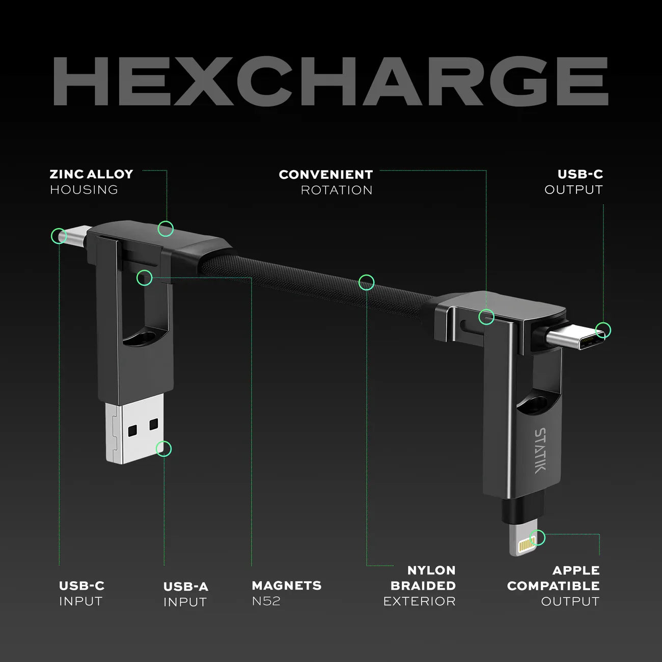 Statik® Hex Charge Cable