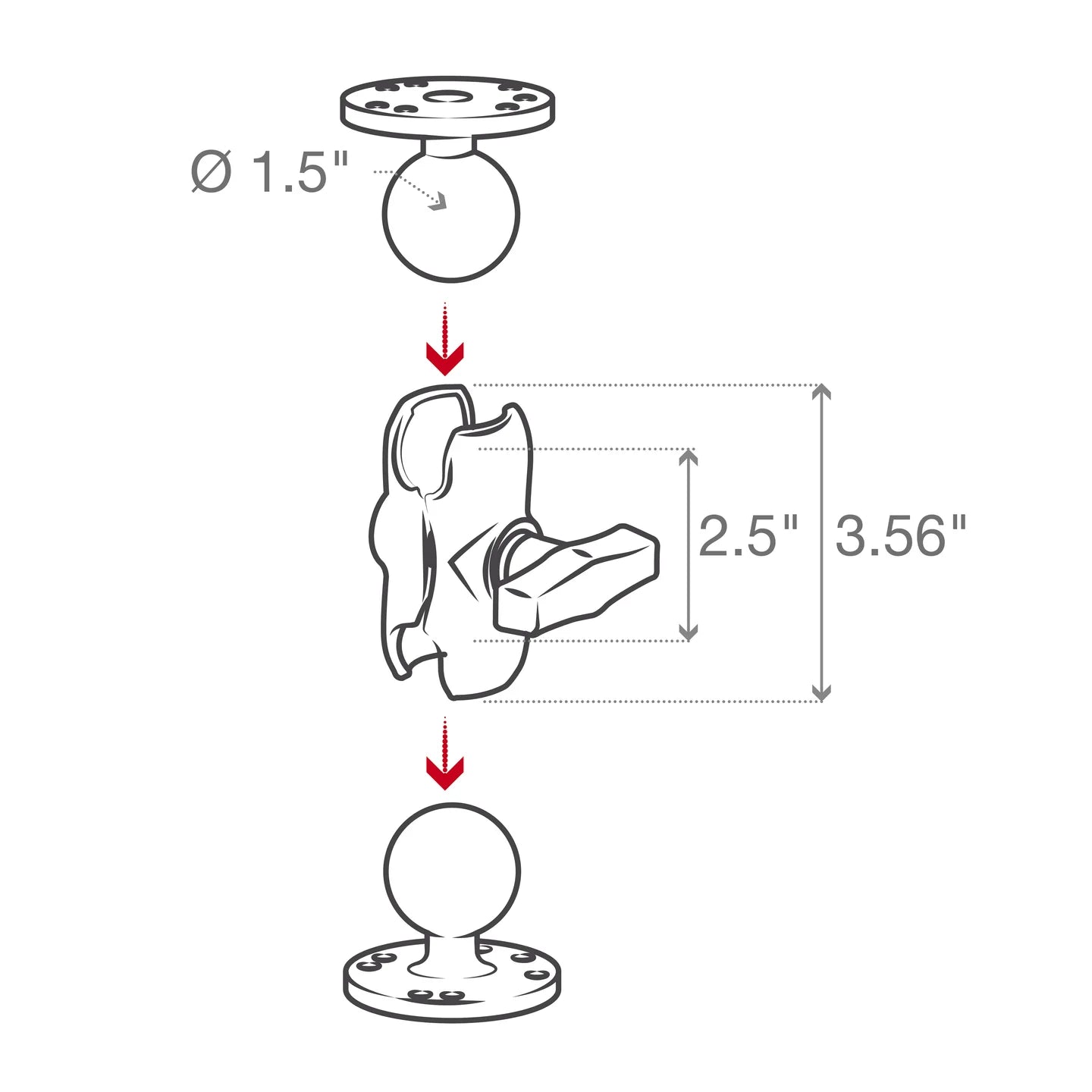 RAM® Double Socket Arm - C Size