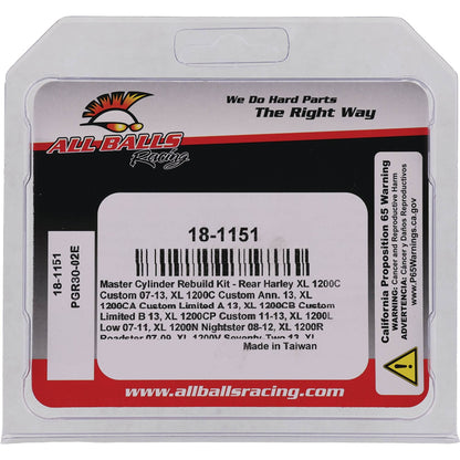Master Cylinder Rebuild Kit (18-1151)