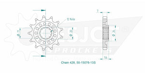 Sprockets Front (15076-13S) - Esjot (Sports)
