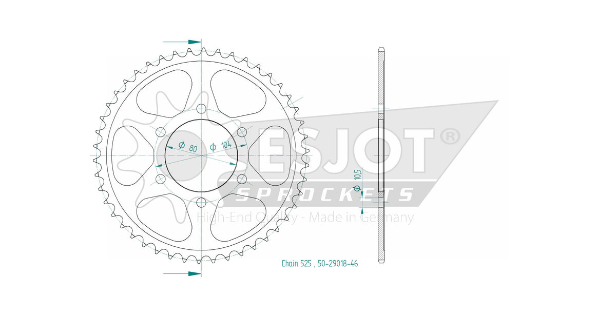 Sprockets Rear (29018-46T) - Esjot