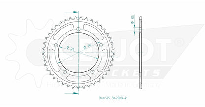 Sprockets Rear (29024 - 41T) - Esjot ( 525 Pitch)