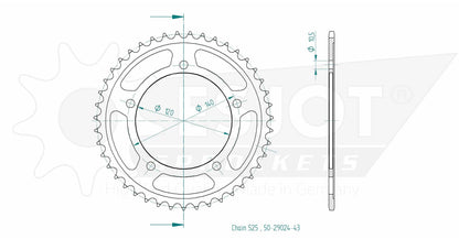 Sprockets Rear (29024 - 43T) - Esjot