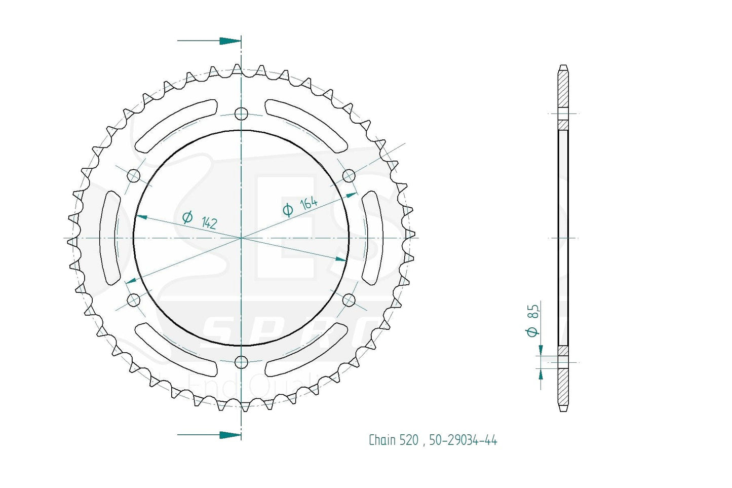 Sprockets Rear (29034-44) - Esjot