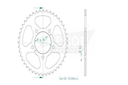 Sprockets Rear (29048-42T) - Esjot