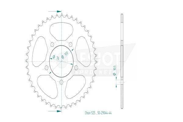 Benelli TNT 300 Spares - Esjot Sprockets.