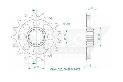 Sprockets Front (29048-15T) Sports - Esjot