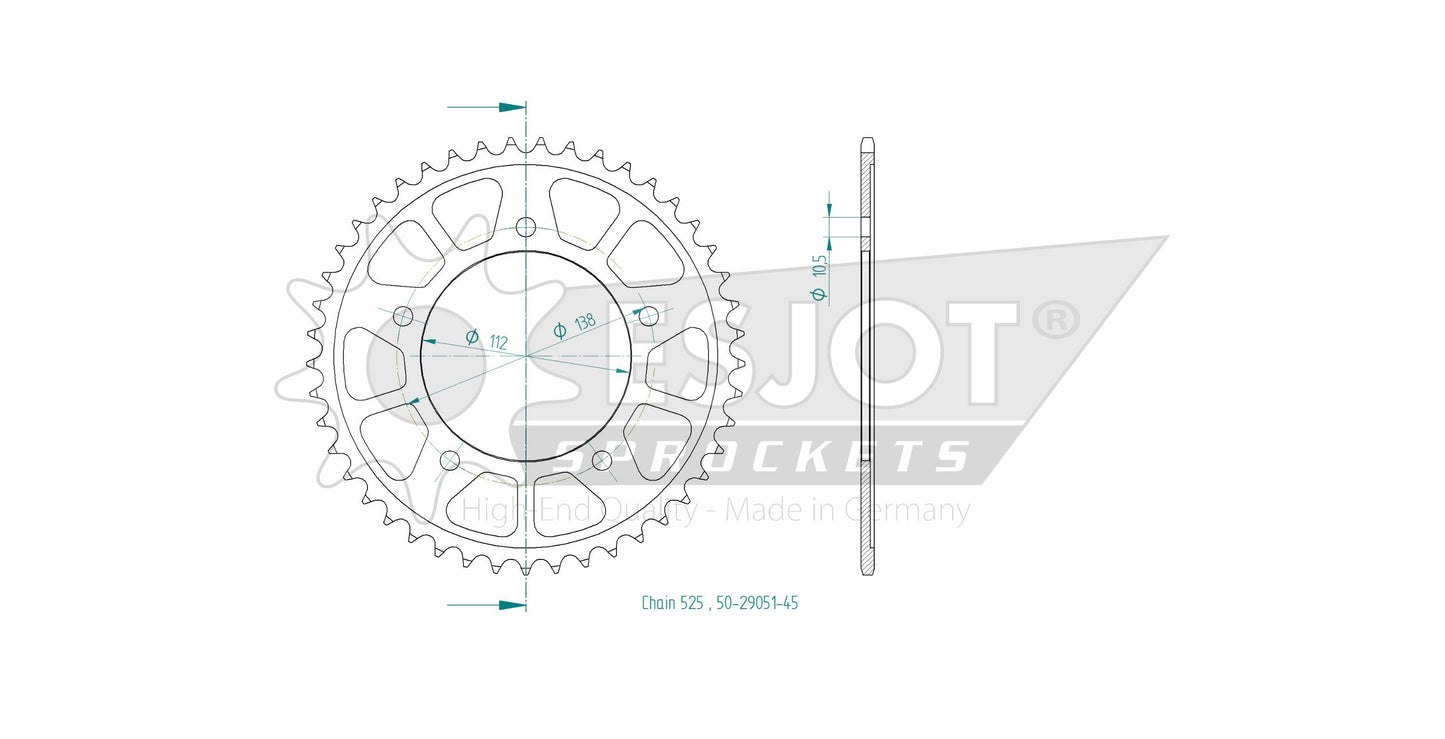 Sprockets Rear (29051-45T) - Esjot