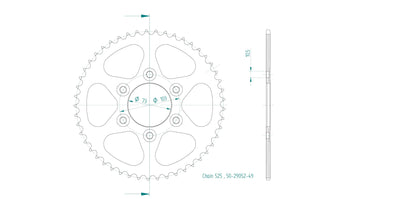 Sprockets Rear (29052-49T) - Esjot