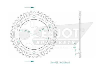 Sprockets Rear (29054 - 40T) - Esjot