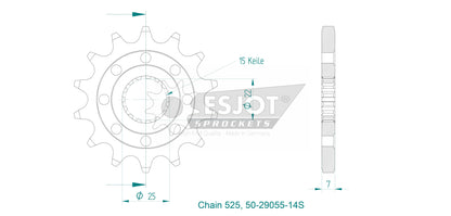 Sprockets Front (29055-14T) - Esjot