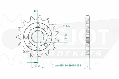 Sprockets Front (29055-16T) - Esjot