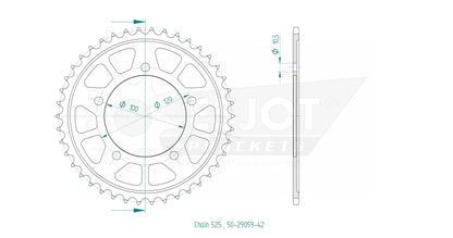 Sprockets Rear (29059 - 42T) - Esjot