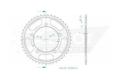 Sprockets Rear (29064-45T) - Esjot