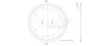 Sprockets Rear (29071-50T) - Esjot