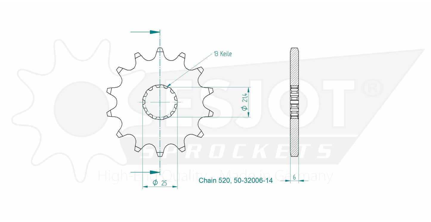 Sprockets Front (32006-14T) - Esjot