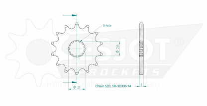 Sprockets Front (32006-14T) - Esjot
