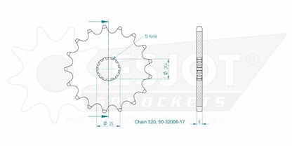 Sprockets Front (32006-17T) - Esjot