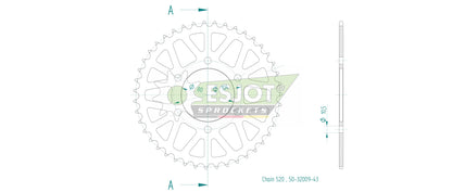 Sprockets Rear (32009-43T) - Esjot