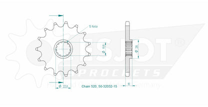 Sprockets Front (32032-15T) - Esjot
