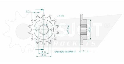 Sprockets Front (50-32069-14T) - Esjot (Sports)