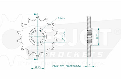Sprockets Front (32070-13T) - Esjot (Sports)