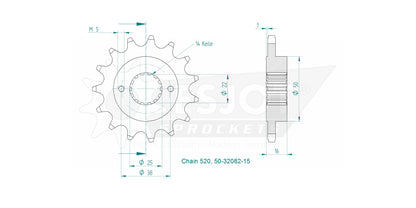 Sprockets Front (32082-15T) - Esjot